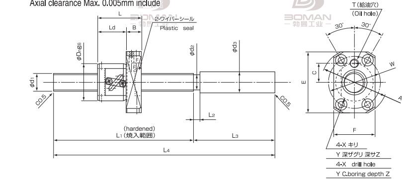 ISSOKU GTR1405EC3T-360 issoku丝杆螺母