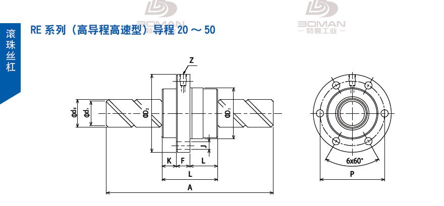 TSUBAKI 15RE2D20 tsubaki滚珠丝杠